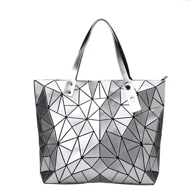 New Luxury Handbags Women Bags Designer Beach Large Tote Hologram Shoulder Bag Sac A Main Geometric Bag Bolsa Feminina Silver