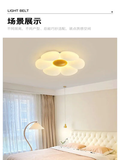2023 New Living Room Light Romantic Warm Net Popular Cream Wind Flower Master Bedroom Lamp