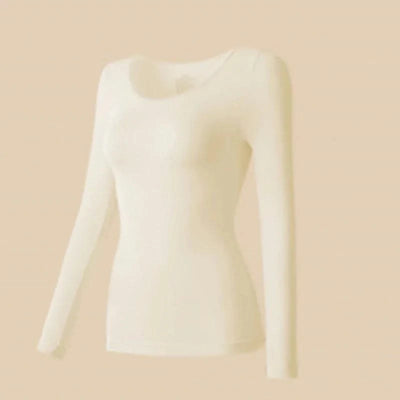 Women's Thermal Underwear Autumn Winter Bottoming Shirt Long-sleeved T-shirt Thin Thermal Top Second Women's Thermal Skin L-XL