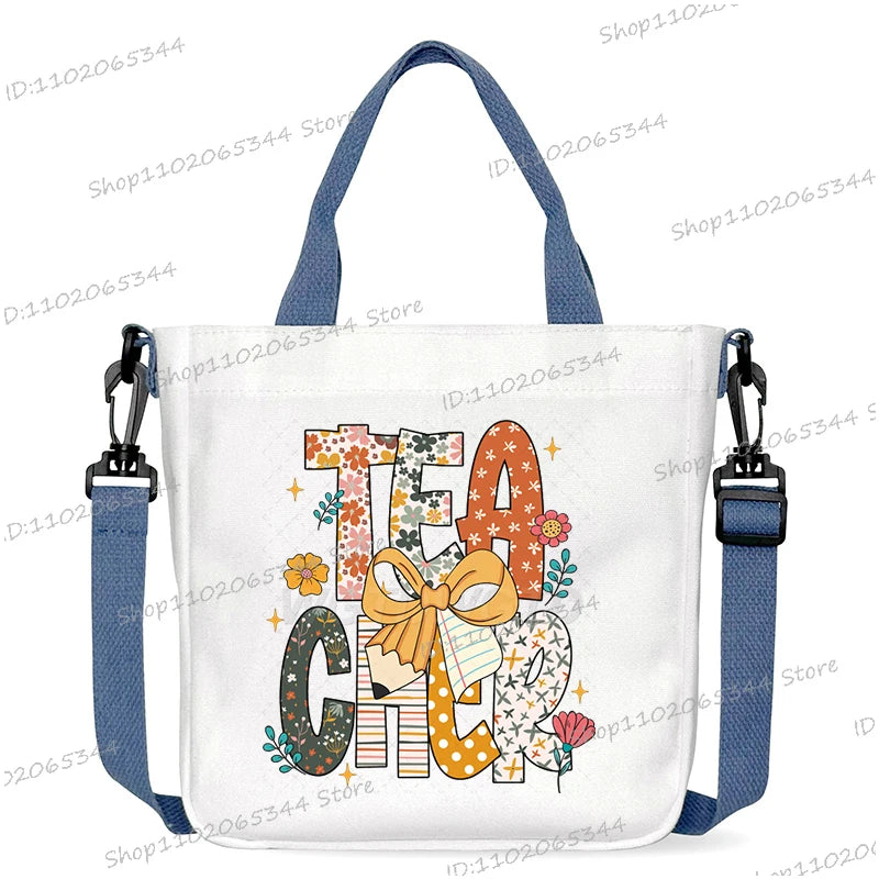 New Designer School Handbag Funny Back To School Print Crossbody Bag for Girls Boys Fashion Teacher Gifts Canvas Shoulder Bags
