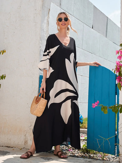 Plus Size L-5XL Bohemian Women Maxi Dress 2023 Autumn Printed Casual Shirt Party Vestidos Loose Sundress