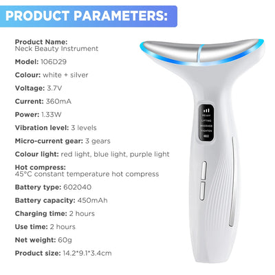 Neck Face Beauty Device Vibration Massage for Face and Neck Personal Ccare Skindion Home Use Beauty Device Face Lifting Machine