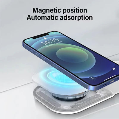 Wireless Charger 3 in 1 Charging Station for iPhone 15/14/13/12 Series Travel Charger for Multiple Devices for AirPods 3/2/Pro A