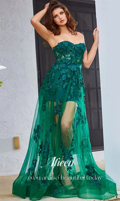 Aileen Black Luxurious Women's Evening Dresses for Special Occasions Lace فساتين سهرة Party Dresses Woman Leaves Customized Prom
