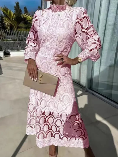 2024 Dresses for Women Party Puff Sleeve Long White Dress Lace High Waist Spring Elegant Y2k Evening Dress Formal Vestidos