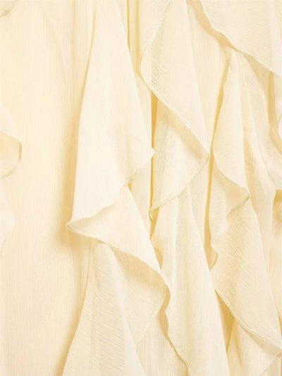 Ruffles Elegant Shirts & Blouses for Women 2025 Long Sleeve Semi-Transparent Tops For Women Spring Shirt And Blouse Top