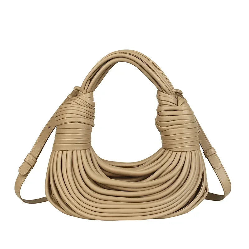 Handbags for Women Gold Luxury Designer Handwoven Noodle Bags Rope Knotted Pulled Silver Evening Clutch Chic Holder Container