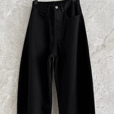 Women's pants 2025 autumn new high waisted slim women's jeans pure cotton straight leg pants  Wide leg pants curved knife jeans