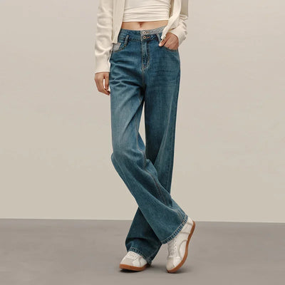 Semir 2025 Women Jeans Autumn New High-waisted Wide-leg Pants All-match Trousers for Women