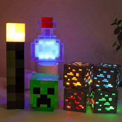 Kids Xmas Gift Table Lamp Living Room Bedroom Decor Brownstone Torch LED Lamp Potion Bottle Light USB Rechargeable Night Light