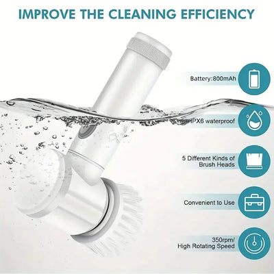 Five in One Multifunctional Electric Cleaning Brush for Bathroom Washing and Kitchen Cleaning Tools Essential household items