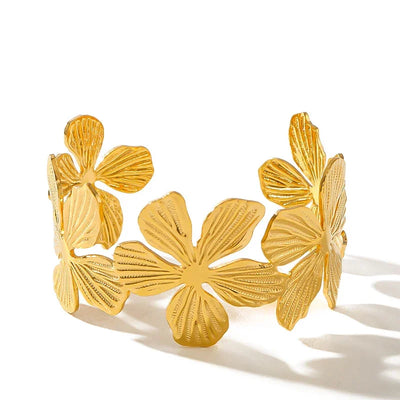 PRISCA | Luxury Designer Woman Flower Bracelet. Stainless Steel.Banquet Party Charms. Retro. New Collection 2024