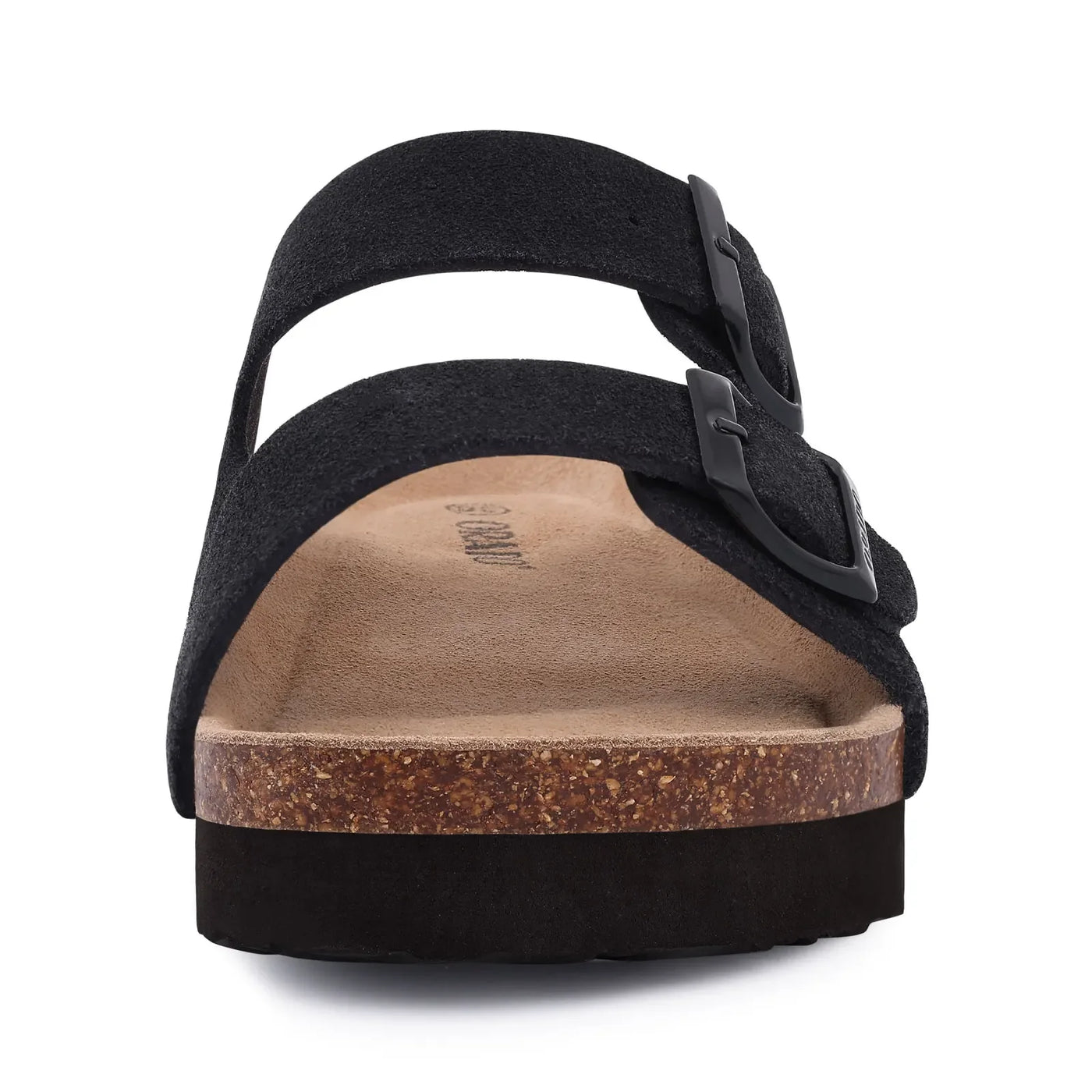 Kidmi New Men Sandals Men Double Buckle Sandals Cork Suede Men Slippers Outdoor Beach Slide Sandals Casual Soft Nonslip Sandals