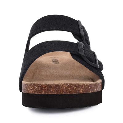 Kidmi New Men Sandals Men Double Buckle Sandals Cork Suede Men Slippers Outdoor Beach Slide Sandals Casual Soft Nonslip Sandals