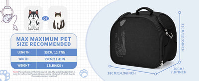 Cat, Dog Carrier Bag for Pets Up to 13 Lbs, Carrier for Medium Small Cats Dogs Airline Approved Travel Carry As Pets Go to Home