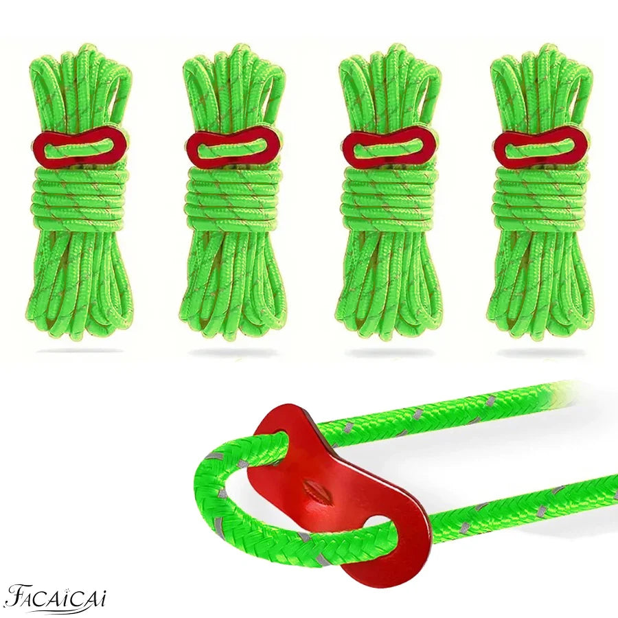 Camping Guylines Ropes for Tent Tarp,Climbing,Hiking Backpacking Outdoor Guy Lines Tent Cords Lightweight Camping Rope