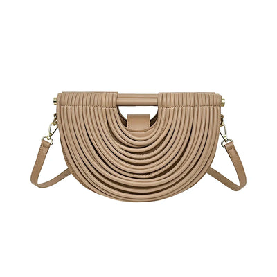 Handbags for Women 2025 New Gold Luxury Designer Brand Handwoven Noodle Bags Rope Knotted Pulled Half Moon Silver Evening Clutch