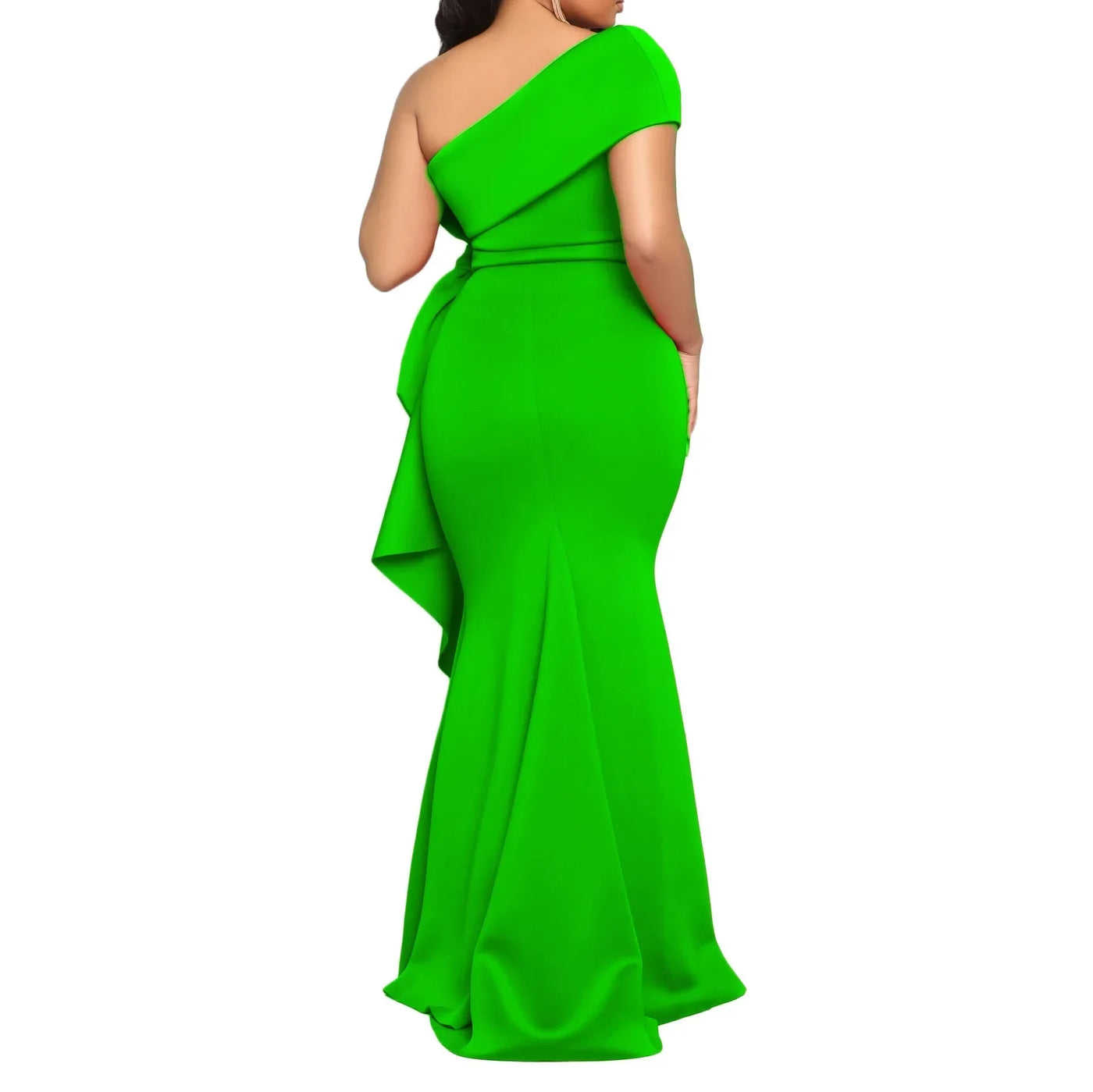 Elegant Dresses for Women 2024 New One Shoulder Ruffles Mermaid Floor Length Luxury Female Birthday Party Dinner Vestidos Mujer