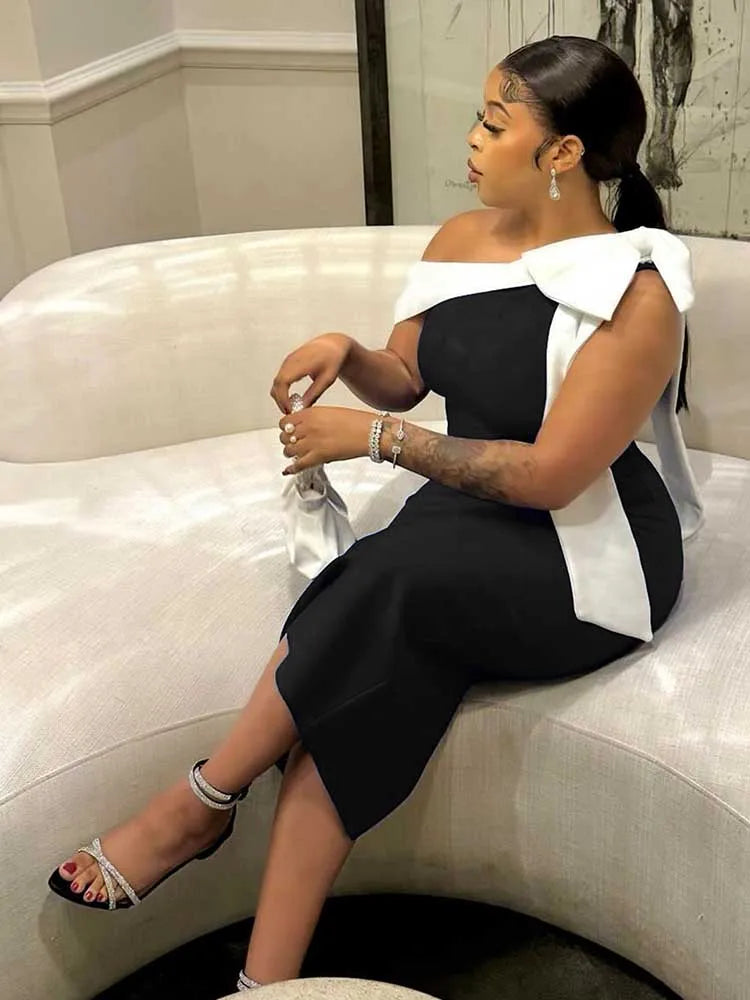 Womens Summer Beautiful Sexy Dresses Mid-length Elegant Lady Dress Highi Waist Knitted One-piece Dress Wholesale Dropshipping