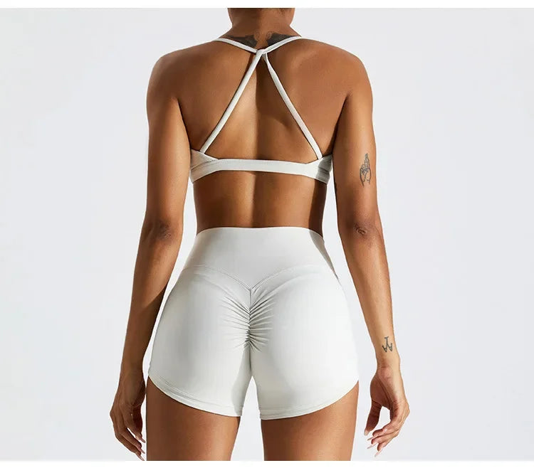 Sexy Scrunch Sports Bra Gym Top Women Running Back Cross Top Women Sportswear Yoga Underwear Fitness Workout Yoga ClothingWomen