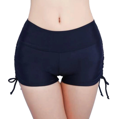 2025 New Fashion Women’s Swim Shorts, High Waist Sides Drawstring Stretch Sports Boyshorts Bathing Suit Tankini Bottoms - Elanique