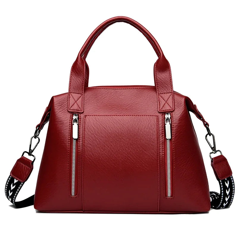 Women's Handbag Trend Designer Female Leather Multi-Pocket Shoulder Bag Luxury Brand Large Capacity Ladies Shopping Bag