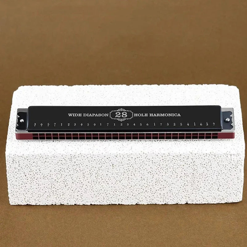 Harmonica 28 holes in key of C  with case for beginners adults professionals students friends gifts