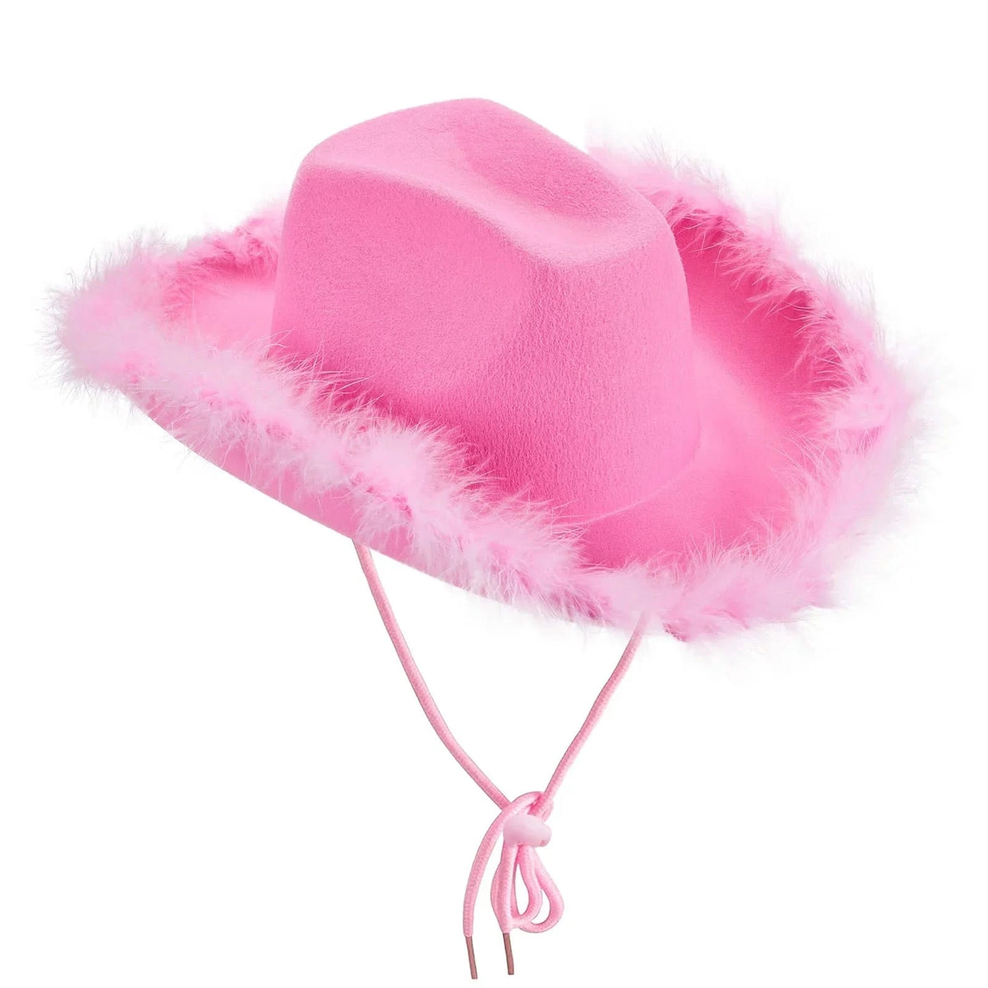 Women's Cowboy Hat, Adult Solid Color Furry Trim Wide Brim Hat Female Cap for Dating Party