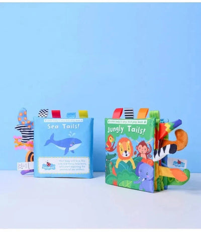 Montessori Education Baby Toys Busy Book Cartoon Animals Tail Interactive Parent-Child Fun Baby Cloth Book Baby Toys 0 6 Months