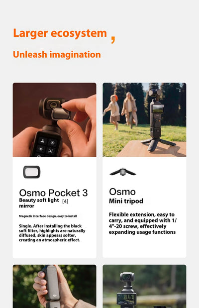 DJI Osmo Pocket 3 Handheld PTZ Smart Travel with An Inch Pocket PTZ Camera Handheld Vlog Camera Outdoorl Gifts