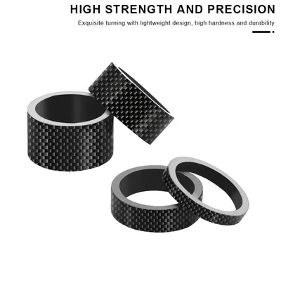 RIDERACE Bicycle Headset Spacer 28.6MM 1-1/8" MTB Bike Front Fork Stem Carbon Fiber Washer Ultra Light Adjustment Accessories