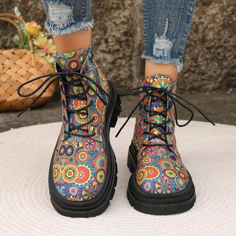 Women's Short Boots, Round Toe Thick-soled Sleeve Design, PU Upper, Simple and Versatile Style, Autumn Casual Wear Women's Boots