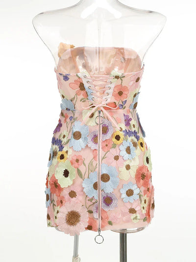 Luxury Dresses Women 2025 Summer Prom Gown New Bodycon Mini Party Dress Retro Embroidered Flower Evening Gowns Brithday Outfits