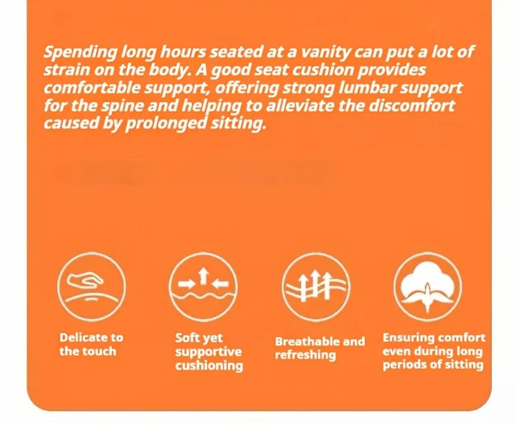 [Ergonomic Seat Cushion] Ergonomic Extra Large Seat Cushion | Supportive High-Density PU Foam, Non-Slip Bottom, Soft Knit Cover