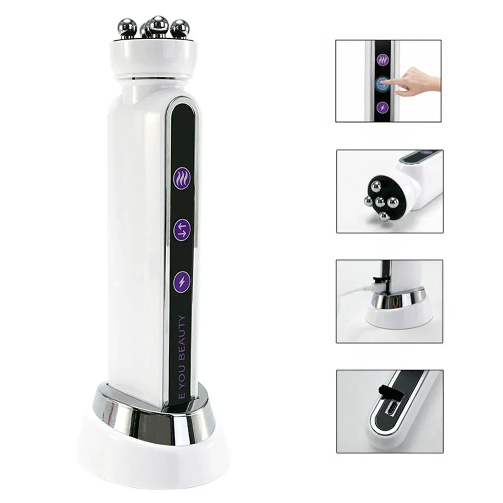 RF Facial Massage Roller EMS Face Lifting Machine Microcurrent Skin Tightening Face V-line Beauty Device Eye Roller Skin Care