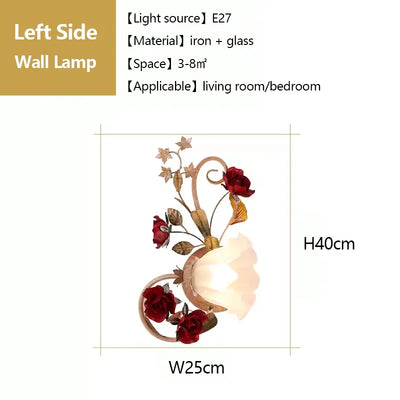 Home Decor Pastoral Retro LED Ceiling Lamp Warm Romantic Flower Chandeliers Fixtures for Living Room Bedroom Lighting Luminaire