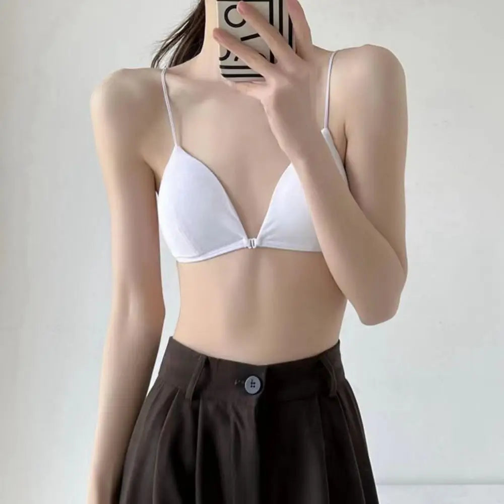 Breathable Triangle Bras for Women Beauty Back Push-up Wireless Bra Thin Strape Lingerie French Style Bra Girls