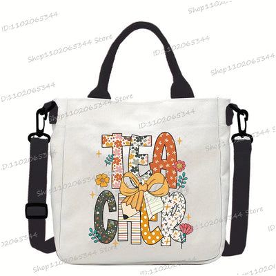 New Designer School Handbag Funny Back To School Print Crossbody Bag for Girls Boys Fashion Teacher Gifts Canvas Shoulder Bags