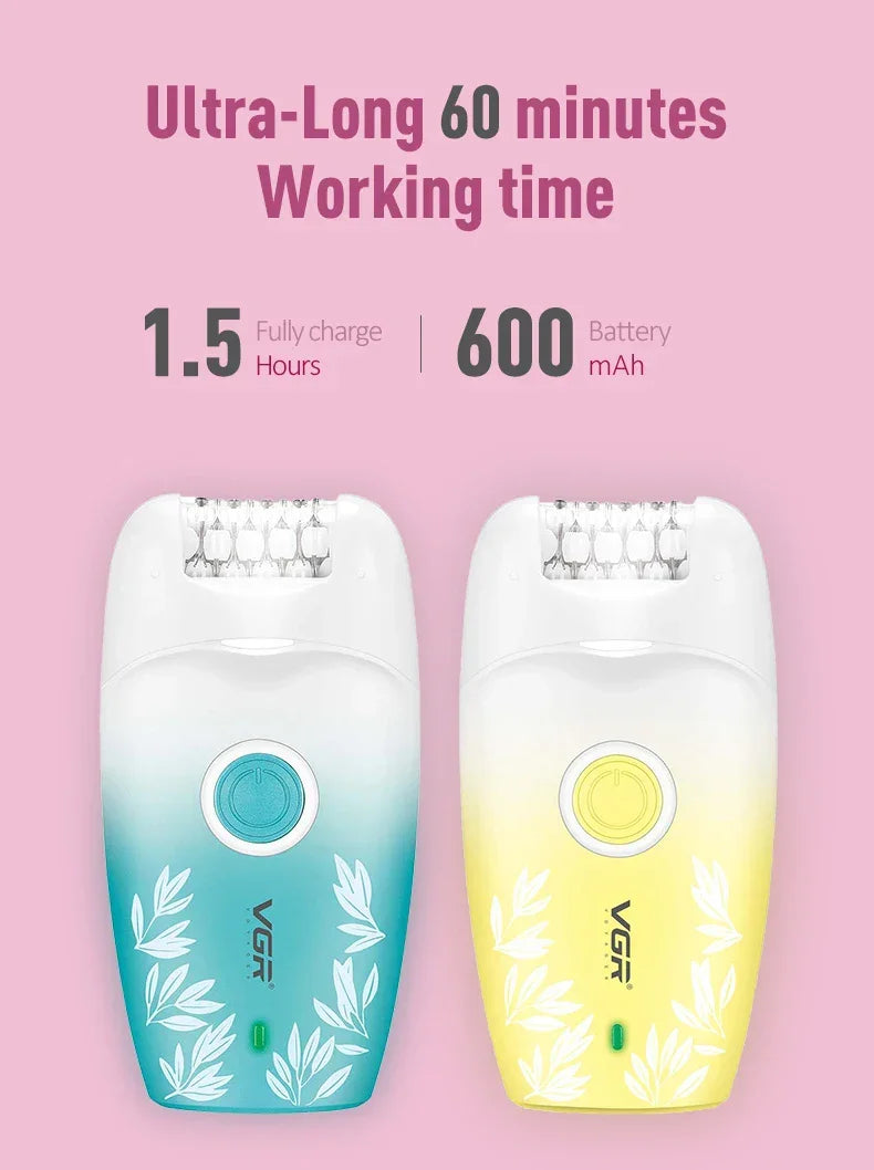 VGR 738 Women's Epilators Metal Hair Removal Machine Woman Usb C Shaver Woman Electric Finich Touch 37