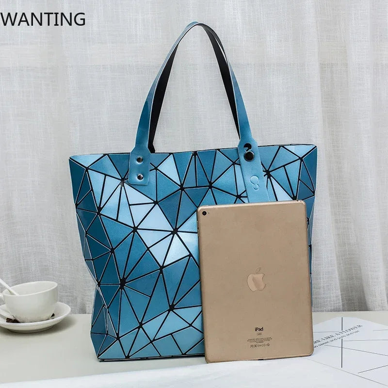 New Luxury Handbags Women Bags Designer Beach Large Tote Hologram Shoulder Bag Sac A Main Geometric Bag Bolsa Feminina Silver