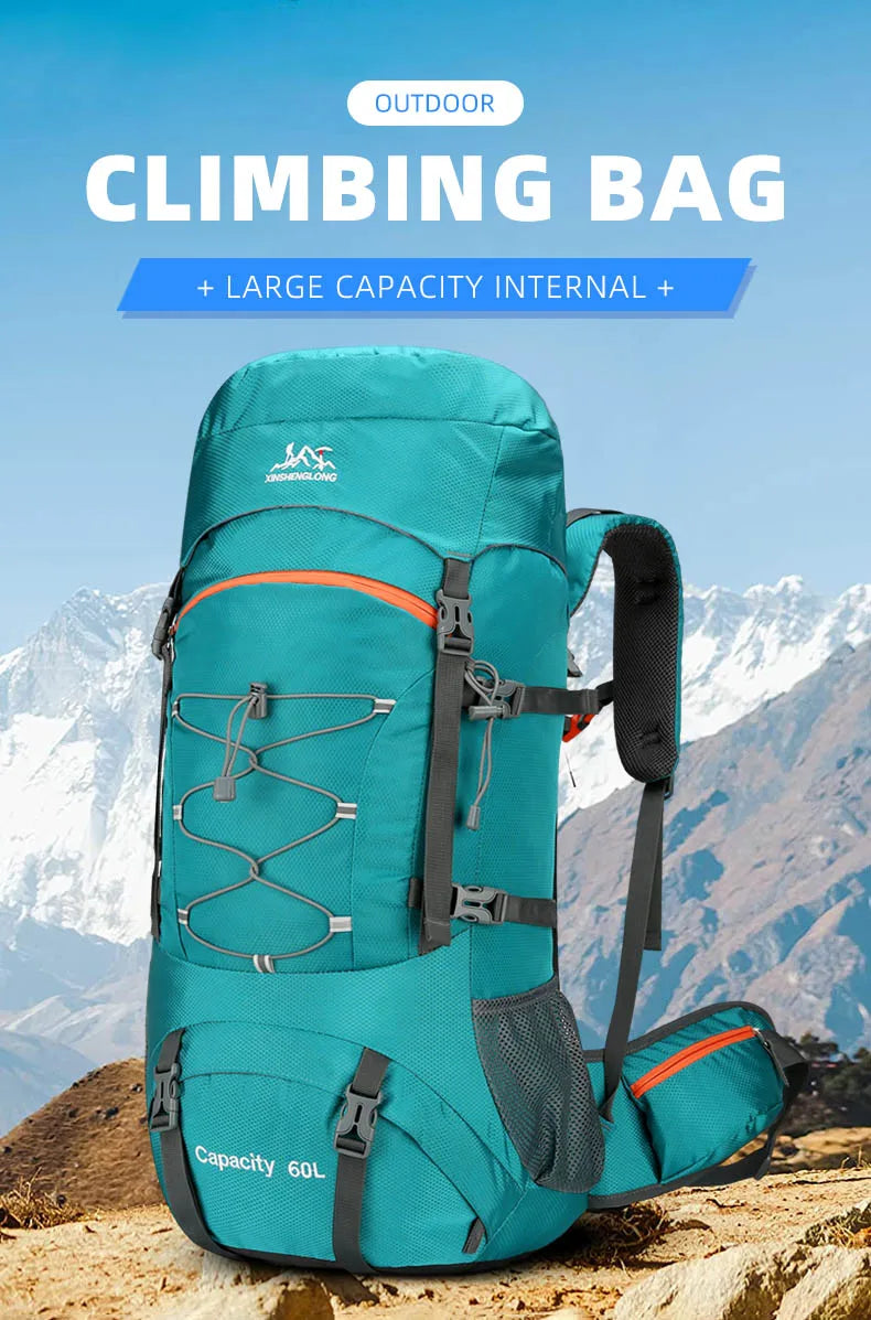 Hiking Backpack Camping Bag Mountain Climbing with Waterproof Rain Cover Daypack for Men Women Outdoor Travel Rucksack Fishing