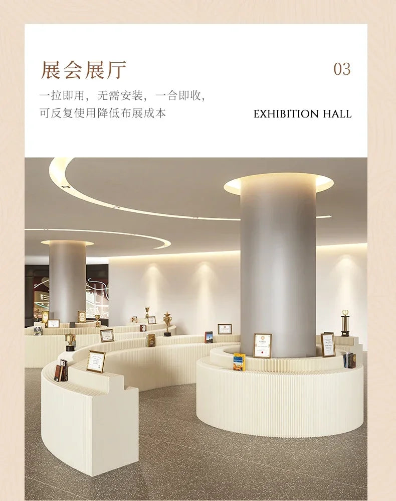 Booth Multi-layer Strip Display Stand Product Boutique Table Commercial Showcase Folding Exhibition Floor Display Rack
