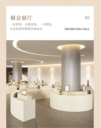 Booth Multi-layer Strip Display Stand Product Boutique Table Commercial Showcase Folding Exhibition Floor Display Rack