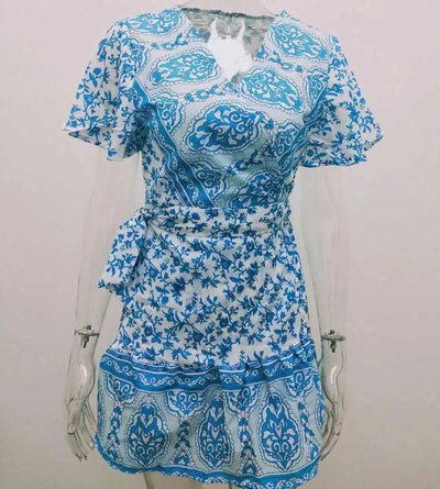Elegant Women's Dresses Summer Bohemian Dress Vestidos Curtos Mujer Kadın Elbisesi Yazlık Kısa Elbiseler Midi Elbiseler Robe Ete
