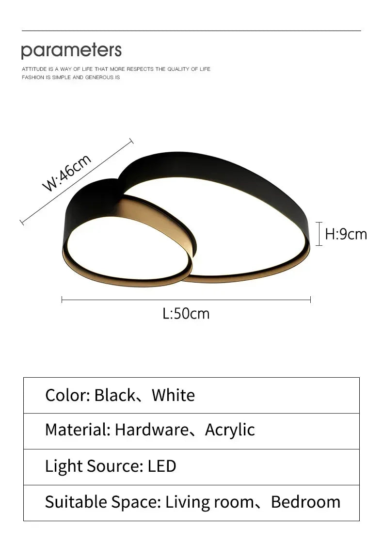 Modern LED Ceiling Lamp Simple Luxury Lighting for Living Room Bedroom Kitchen Cabinets Balcony Home Decor