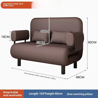 Sofa bed folding dual-purpose small apartment living room Internet celebrity telescopic bed single balcony