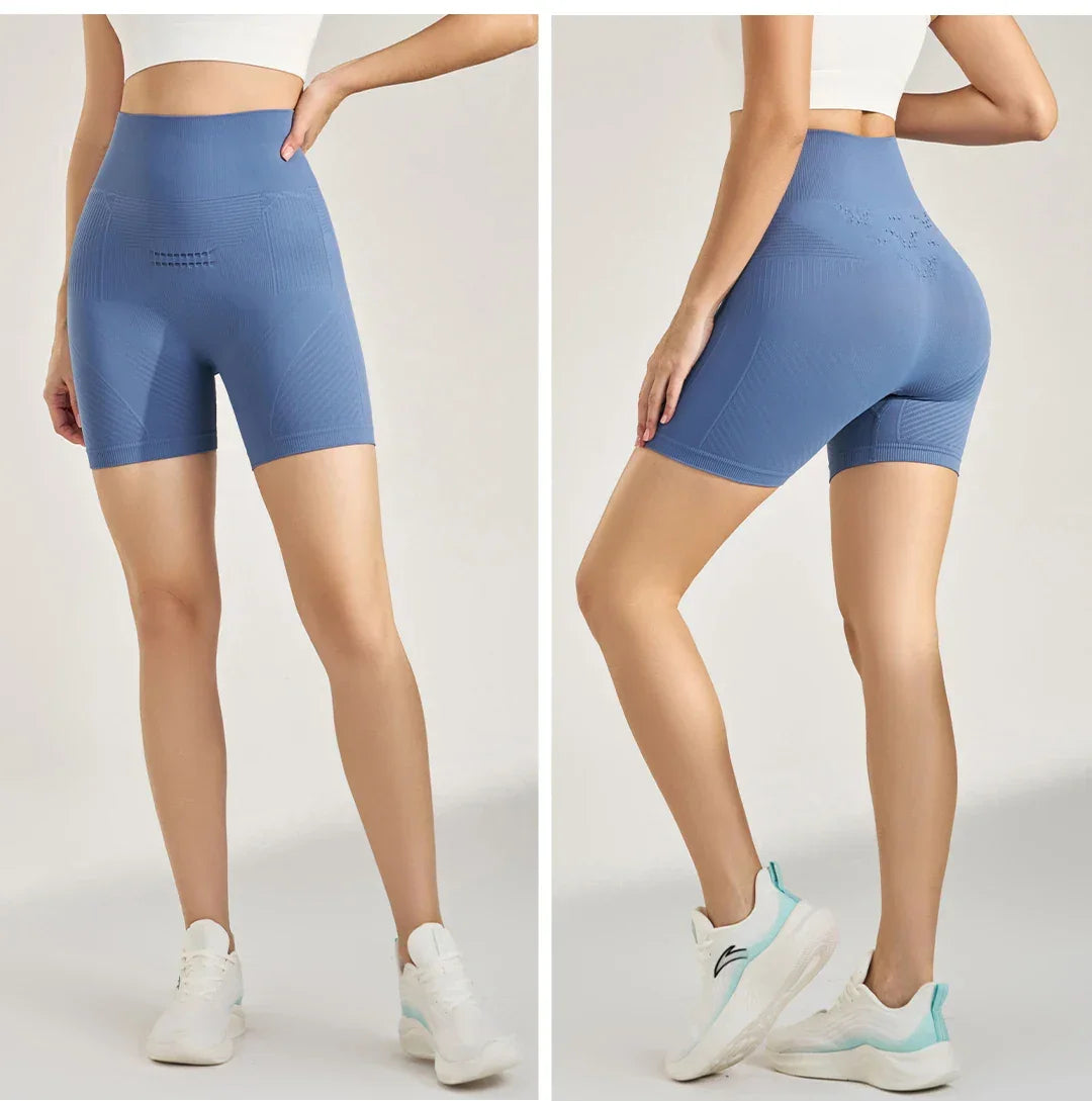 Sports Outdoor Yoga Pants Three Quarter Pants Shorts High Waist Peach Lift Hip Fitness Bottoms Women Leggings