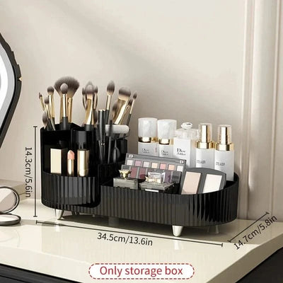 Makeup Organiser Lipsticks Container Vanity 360° Rotating Makeup Brush Holder