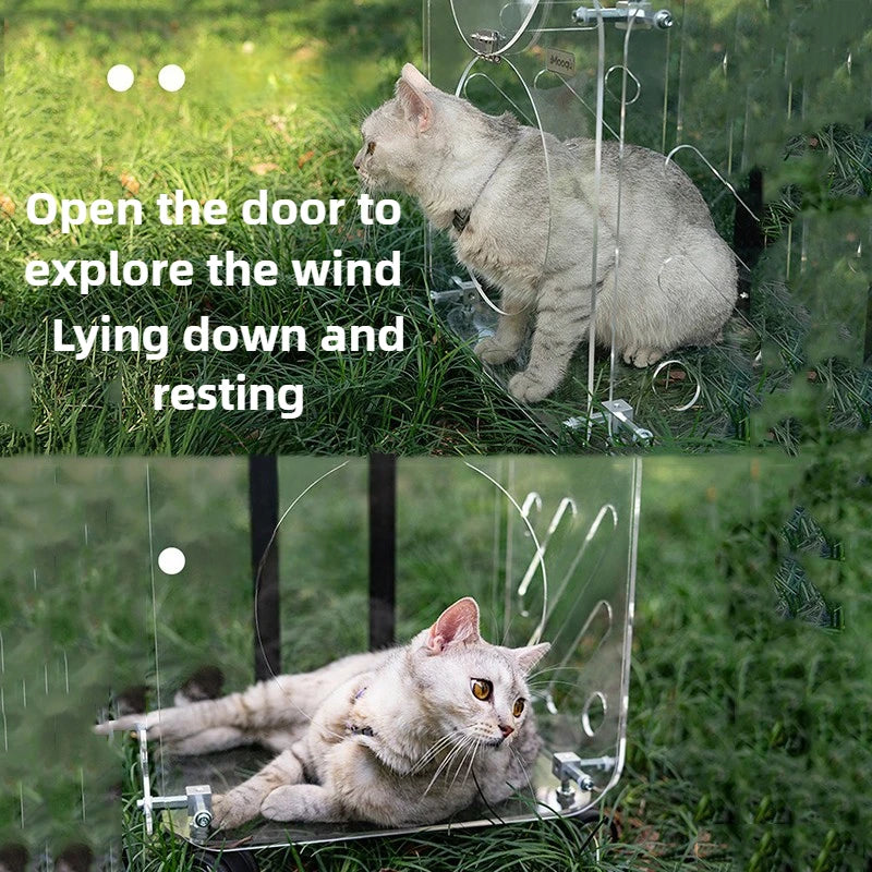 Portable Pet Outdoor Use Transparent Cat Bags Travel Box Large Space Breathable Mobile Easy Interaction Pet Carrying Supplies