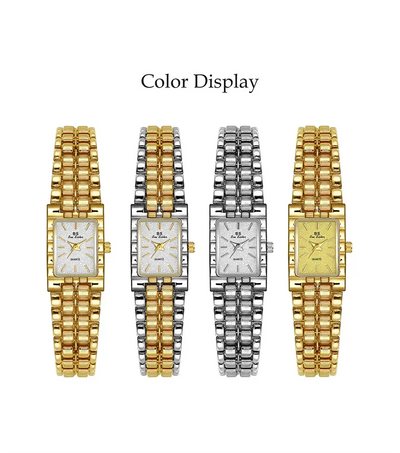 Luxury Ladies' Watch Retro Elegant Gold Silver Small Square Watch High Quality Watchchain Gift Watches For Women